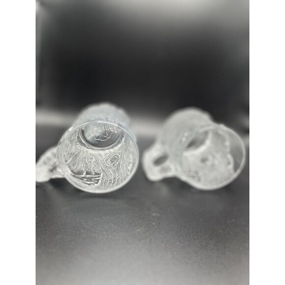 2 McDonalds Flintstones Glass Mug Cup Clear Frosted - Picture 4 of 4